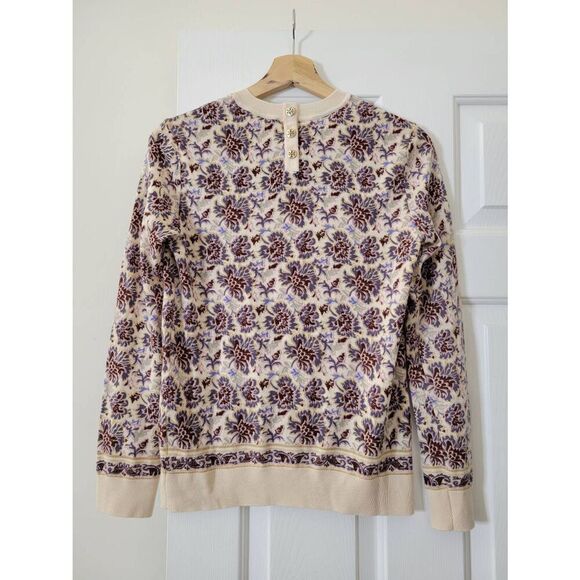 Tory Burch Floral Print Merino Wool Sweater XS - Picture 9 of 10